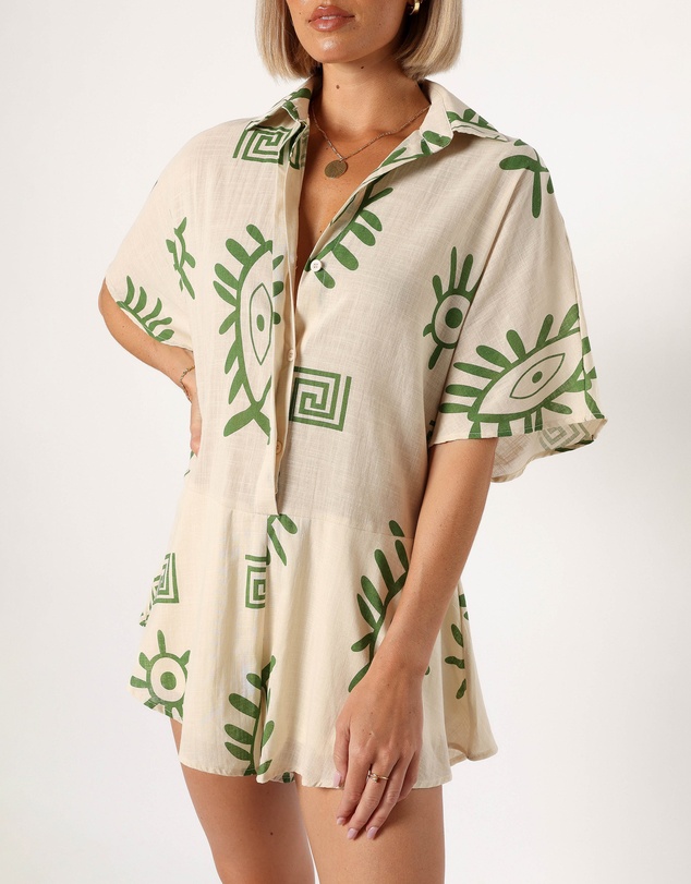 Petal & Pup - Sebastian Playsuit - Green Print