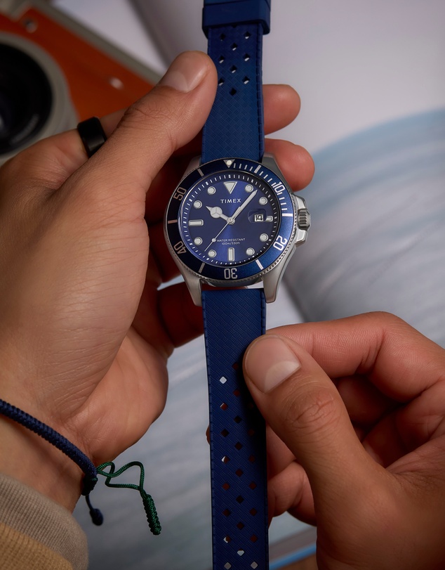 TIMEX - Harborside Coast 44mm Synthetic Rubber Strap Watch