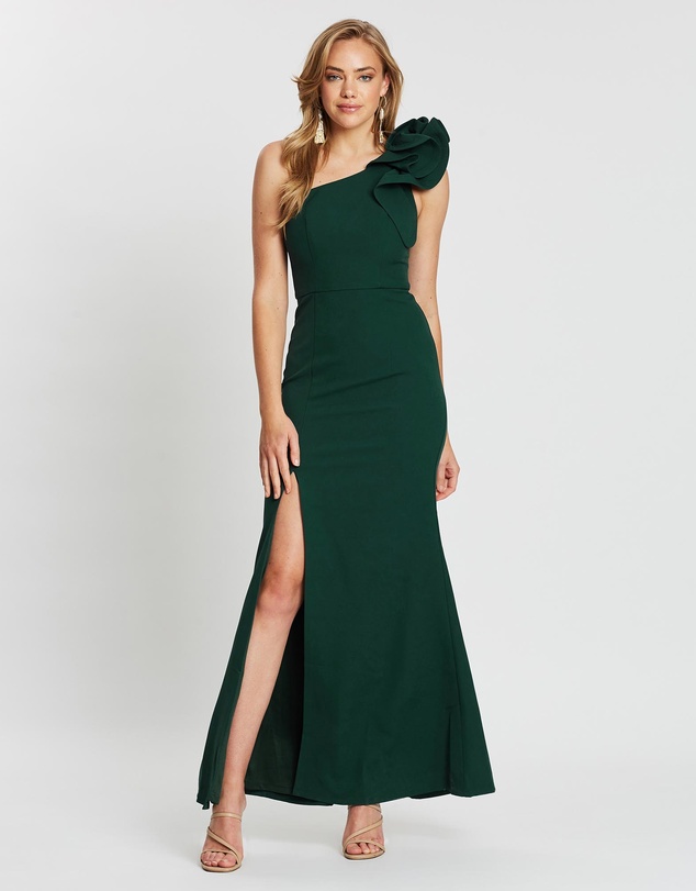 Bariano - Sue Frill Shoulder Gown