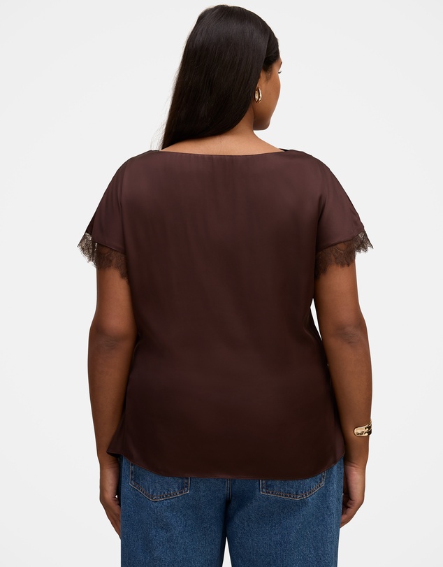 Forever New Curve - Tate Curve Lace Trim Top