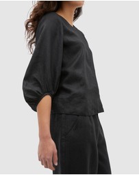 Seed Heritage - Core Linen Balloon Sleeve Top