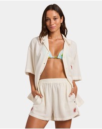Roxy - Womens Hibiscus Elastic Waist Shorts