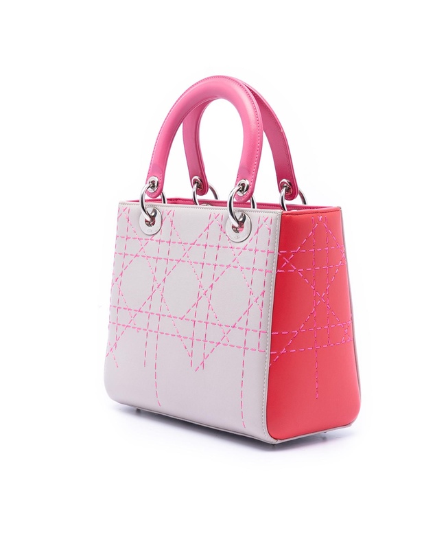 Pre-Loved by Azura Reborn - Pre-Loved Medium Tricolor Lambskin Macrocannage Stitched Lady Dior