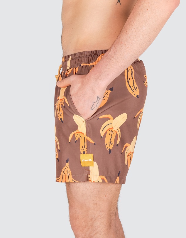 Skwosh - Bananarama Men's Eco Swim Shorts in Brown