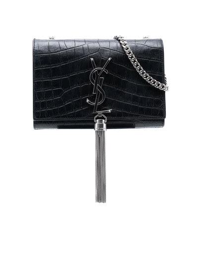 Pre-Loved by Azura Reborn - Pre-Loved Small Croc Embossed Leather Monogram Kate Tassel Crossbody