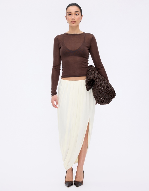 Minima Esenciales - Haze Semi Sheer Knit Top