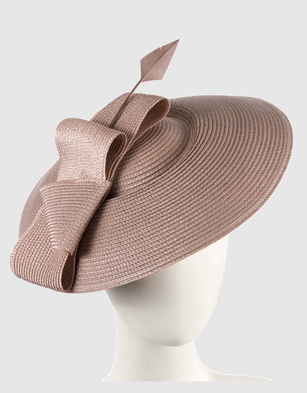 Max Alexander - Saucer Taupe Racing Fascinator Hat