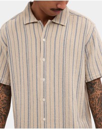 RVCA - Mens Vacancy Stripe Short Sleeve Shirt