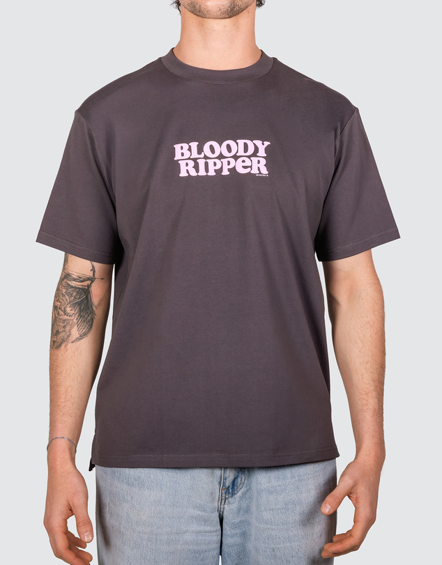 Skwosh - Bloody Ripper Men's Slang Tee in Charcoal