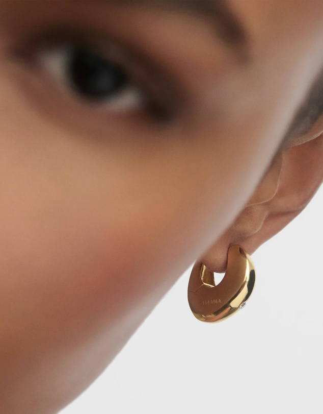 PDPAOLA - Wave Gold Hoop Earrings