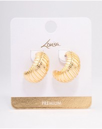 Lovisa - Gold Plated Bold Croissant Hoop Earrings