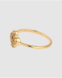 Elli Jewelry - Ring Crystal Cloverleaf 925 Sterling Silver Gold-Plated