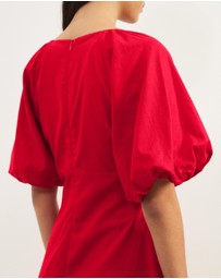 Atmos&Here - Kelly Linen Blend Puff Sleeve Mini Dress