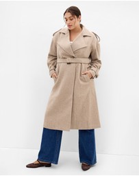 City Chic - Plus size Nadia Trench - caramel