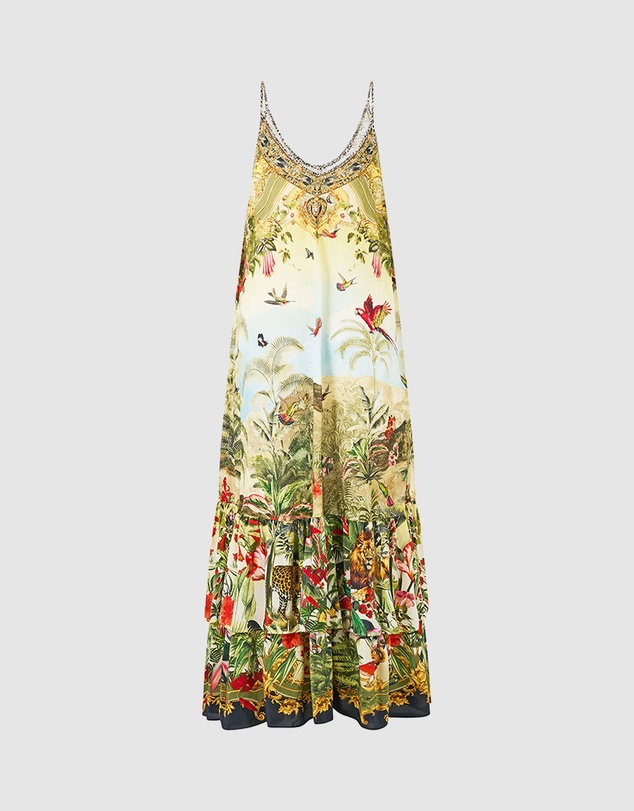 Camilla - Strappy Maxi Dress with Tiers