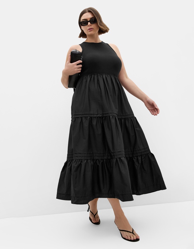 City Chic - Chelsea Mixed Media Dress