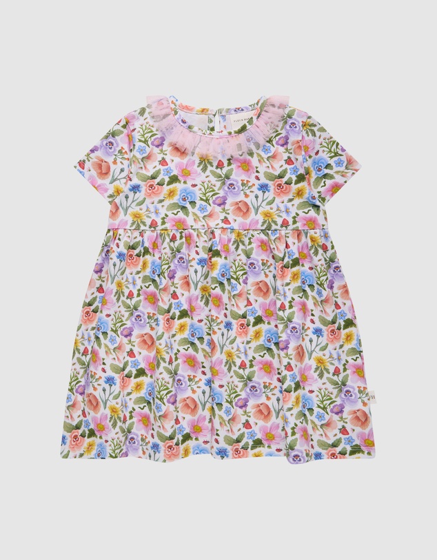 Fleur Harris - 'Heirloom Treasures' Pettaline Dress in Snow Floral