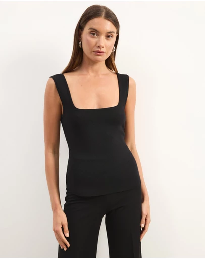 Atmos&Here - Gia Square Neck Knit Top
