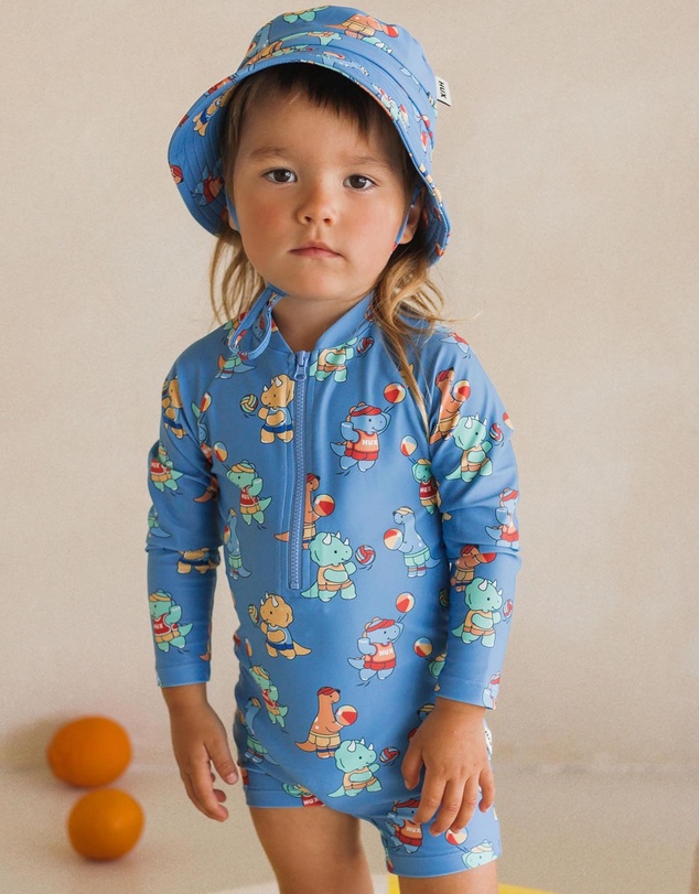 Huxbaby - Beach Volleyball Dino Swim Hat - ICONIC EXCLUSIVE - Babies-Kids