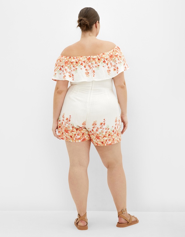 City Chic - Poppy Print Playsuit