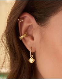 Wanderlust + Co - Ravioli Charm Huggie Earrings