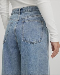 AERE - Marla Mid-Rise Barrel Leg Jeans