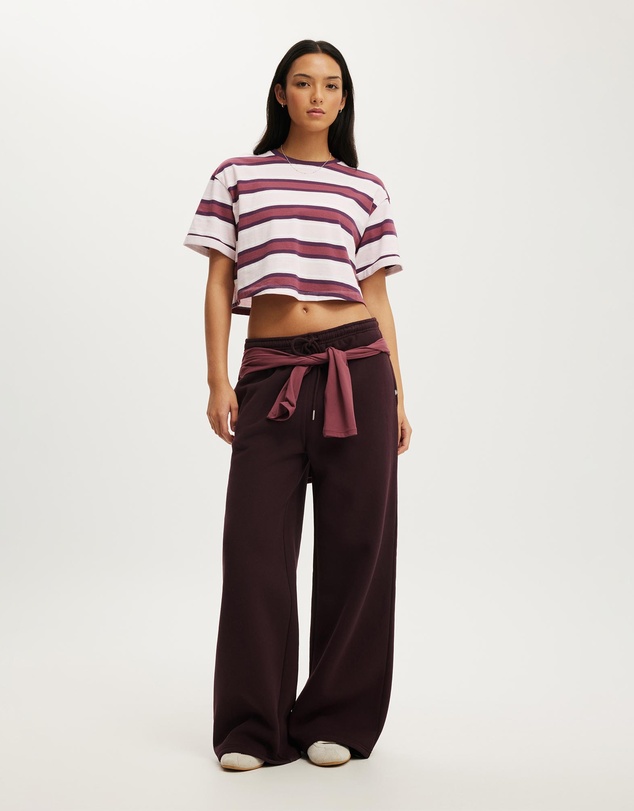 Cotton On Body Active - Plush Tie Waist Wide Leg Sweatpant