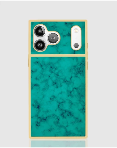 Flaunt - Flaunt Square Gilded Turquoise MagSafe Case for iPhone 18 Pro / 17 Pro