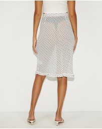 Dazie - Cascade Semi Sheer Polka Midi Skirt