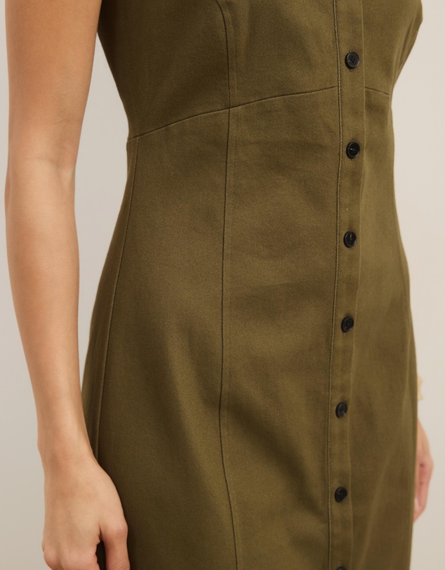 Atmos&Here - Cece Cotton Twill Maxi Dress