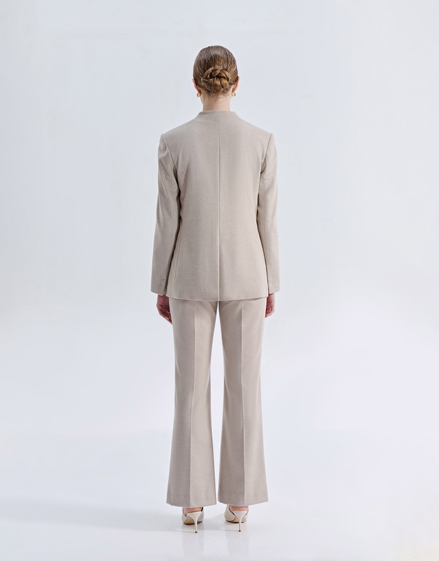 IDA+S - Liora Silk Wool Straight Leg Suit Pants