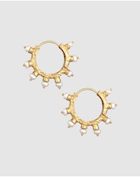 Haze & Glory - ICONIC EXCLUSIVE - Earrings Sun of Pearl Huggie 925 Sterling Silver Gold-Plated