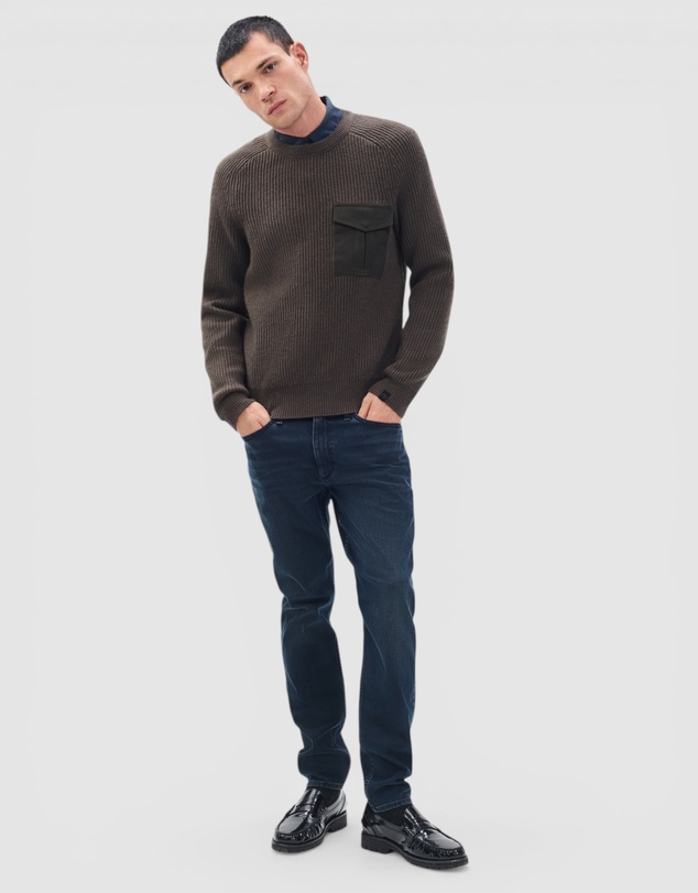 rag & bone - Walker Mixed Media Crewneck Sweater