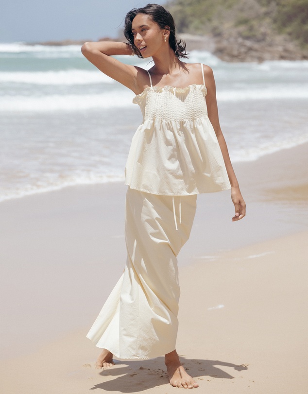 Petal & Pup - Elena Cotton Maxi Skirt - Butter Yellow