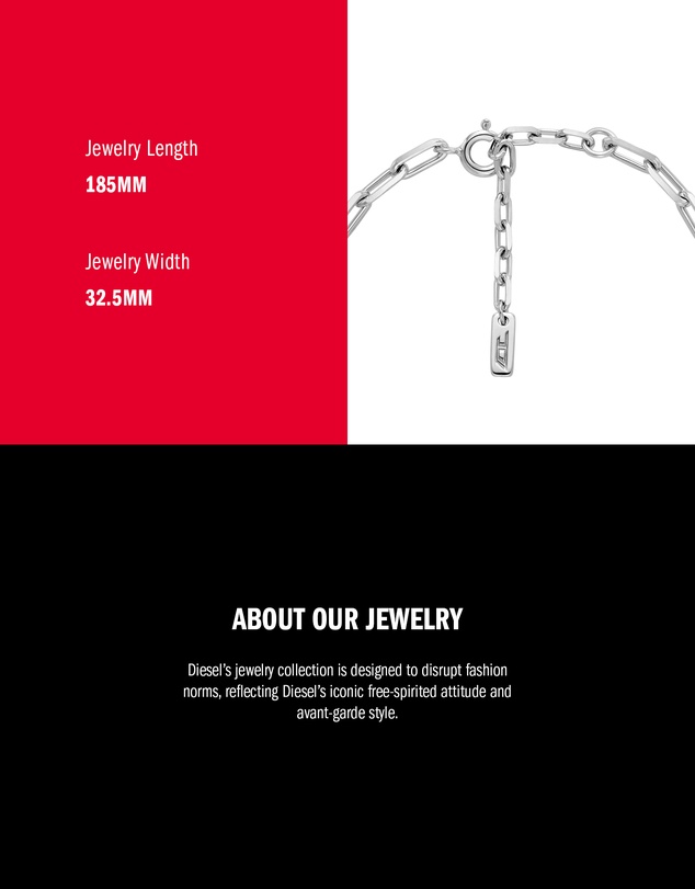 Diesel - D Logo Silver Tone Bracelet