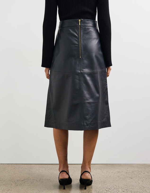 Sofia Irina - Leather Midi Skirt