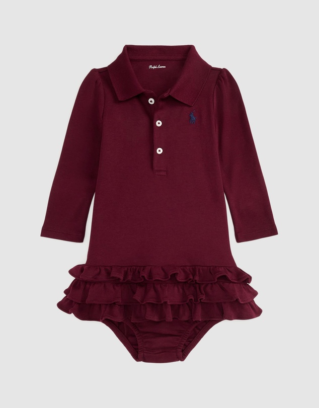 Polo Ralph Lauren - Ruffled Soft Cotton Polo Dress & Bloomer - ICONIC EXCLUSIVE - Babies
