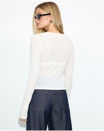 Dazie - Vienna Sheer Long Sleeve Top