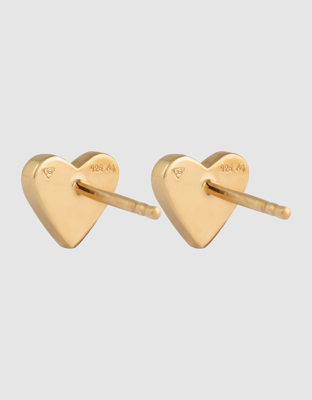 Elli Jewelry - Heart Stud Earrings in Gold-Plated 925 Silver