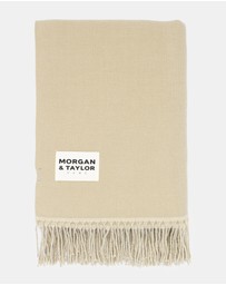 Morgan & Taylor - Abstract Artist Throw Blanket in Beige