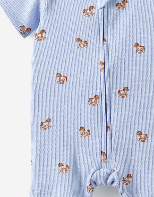 Cotton On Kids - Littlie Organic Short Sleeve Zip Romper