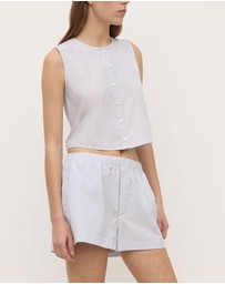 Assembly Label - Cora Stripe Button Front Top