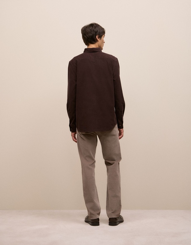 Trenery - Regular Fit Cord Shirt in Coffee Bean