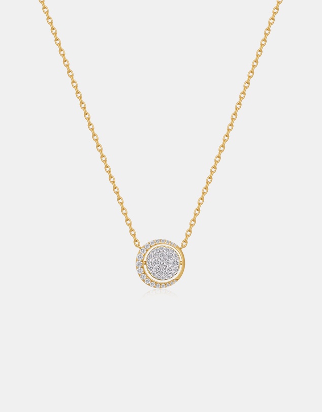 Ania Haie - Gold Reversible Pave Moon Evil-Eye Necklace