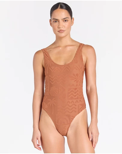 Poolside Paradiso - Mai Tai Kona One Piece - Cinnamon
