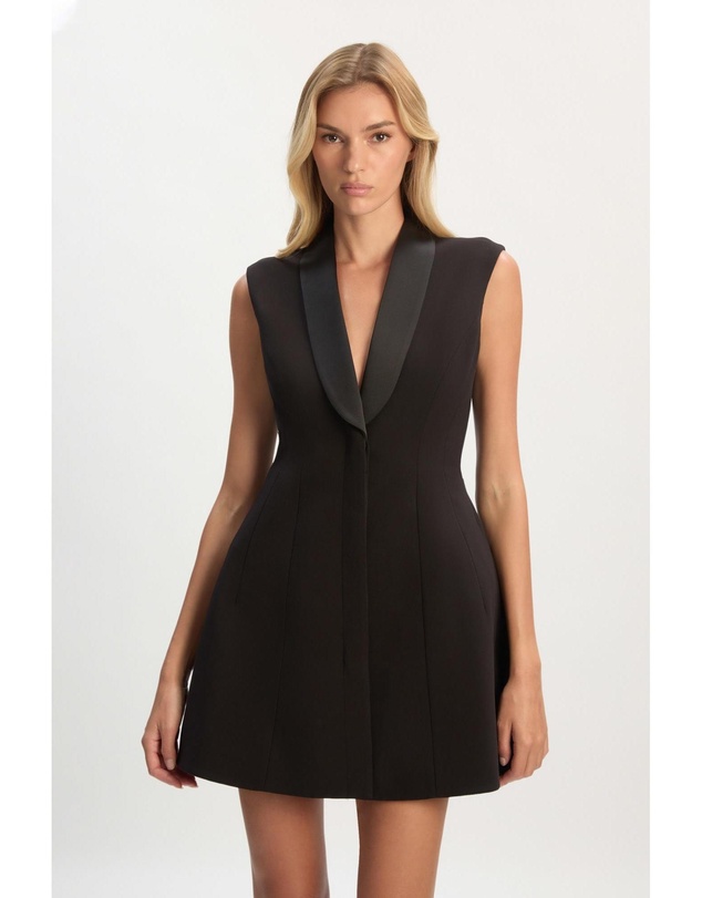 Bardot - Destene Satin Lapel Mini Dress