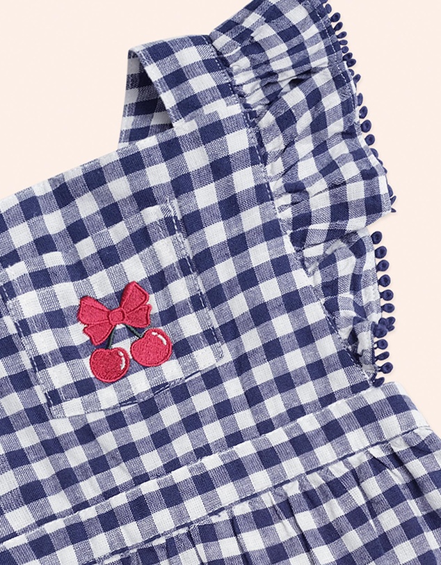 Huxbaby - Frilly Playsuit Cherry Pie Checks - Babies