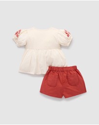 Purebaby - Embroidered Set -Kids-Babies