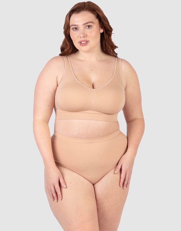 B Free Intimate Apparel - Wide Strap Wirefree Bra with Fixed Comfort Cups (A-B-C-D) Cup