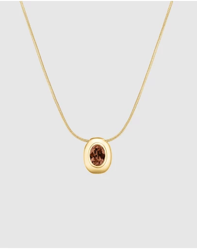 Rosefield - Mocha Crystal Gold-Tone Necklace